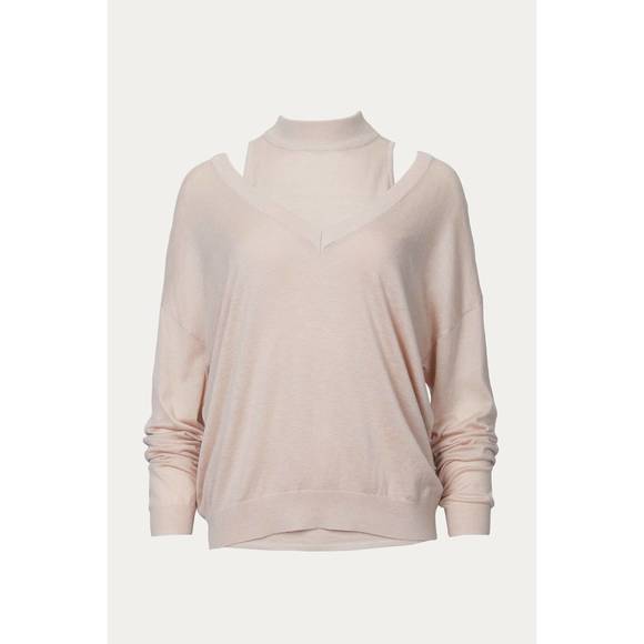 NEW J.ING niva cutout shoulder sweater in misty rose - Picture 1 of 2